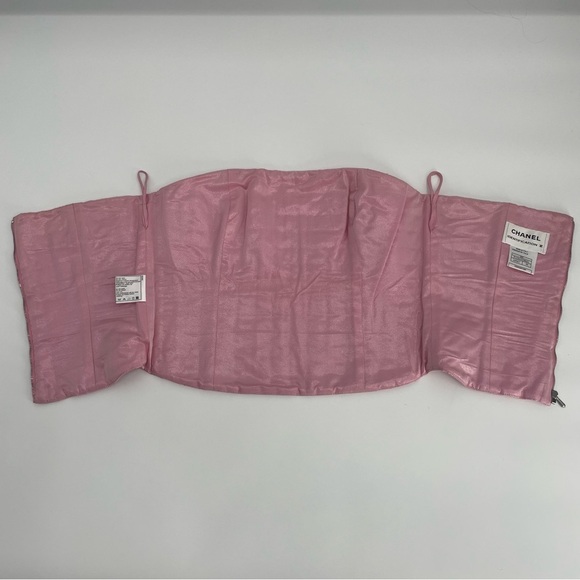 Vintage Chanel Bustier Corset Top Pink Quilted Strapless Spring 2001 Runway 38 - Picture 10 of 16